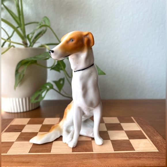 Vintage Fritz Pfeffer Gotha Porcelain Russian Wolfhound Borzoi 4” Whippet dog - Picture 2 of 9
